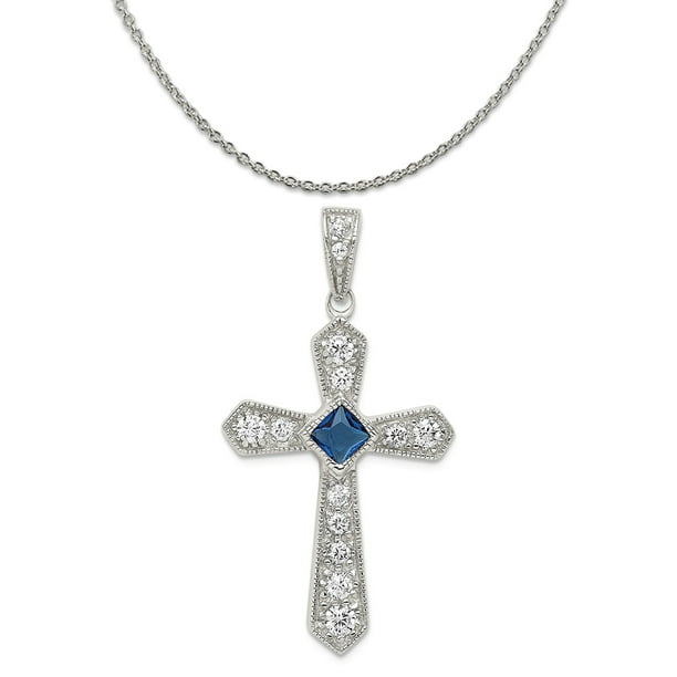 18 Sterling Silver Passion Cross Charm Necklace 